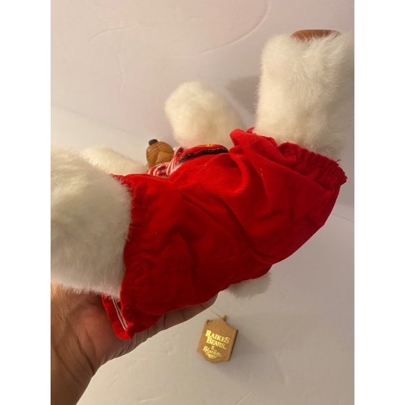 1989 RAIKES White Jointed Bear Collectable Wooden Face and Paws. - Picture 6 of 10